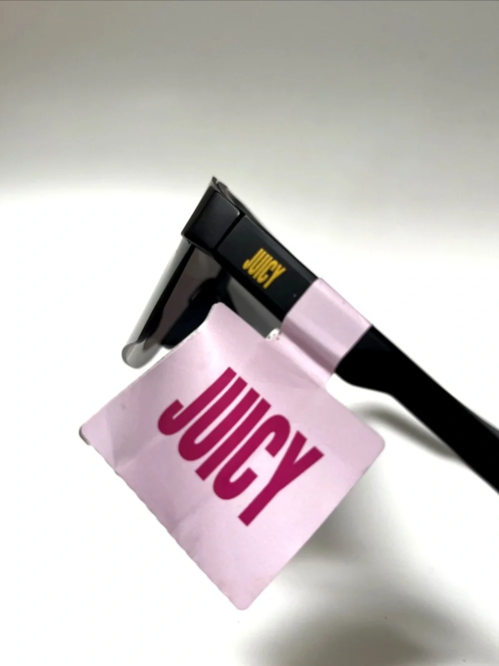 New JUICY COUTURE Wrap Shield  Sunglasses Black Acetate Iridescent Lens